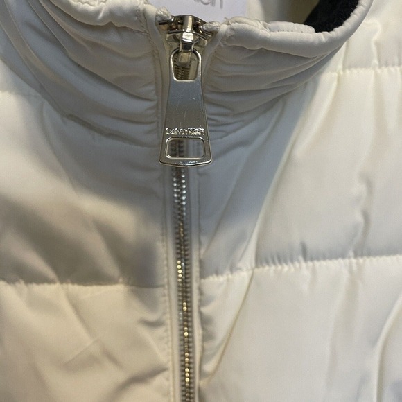 Calvin Klein Womens Ivory & Black Quilted Stretch Sides Puffer Vest Small NWOT - Picture 8 of 12